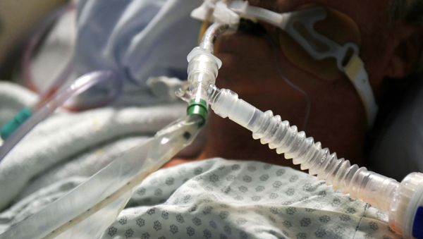 A patient on a ventilator is seen as medical professionals treat patients infected with the coronavirus disease (COVID-19) at United Memorial Medical Center in Houston, Texas, U.S., November 12, 2020 - Sputnik International