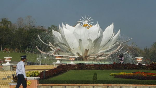 A traffic policeman stands by a roundabout Tuesday, Feb. 2, 2021, in Naypyitaw, Myanmar. A traffic policeman stands by a roundabout Tuesday, Feb. 2, 2021, in Naypyitaw, Myanmar. - Sputnik International