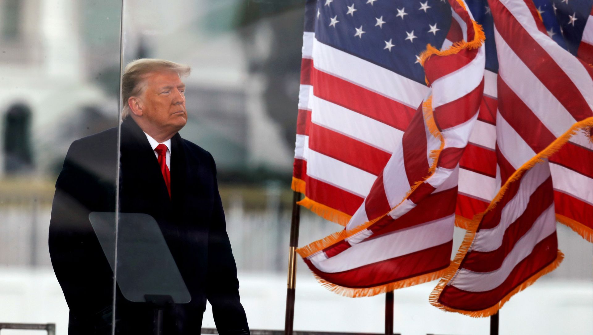 U.S. President Donald Trump looks on at the end of his speech during a rally to contest the certification of the 2020 U.S. presidential election results by the U.S. Congress, in Washington, U.S, January 6, 2021. U.S. President Donald Trump looks on at the end of his speech during a rally to contest the certification of the 2020 U.S. presidential election results by the U.S. Congress, in Washington, U.S, January 6, 2021. - Sputnik International, 1920, 04.02.2021