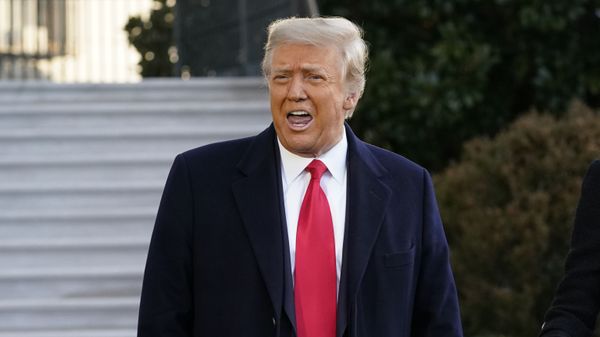 President Donald Trump speaks with reporters as he walks to board Marine One on the South Lawn of the White House, Wednesday, Jan. 20, 2021, in Washington. President Donald Trump speaks with reporters as he walks to board Marine One on the South Lawn of the White House, Wednesday, Jan. 20, 2021, in Washington. - Sputnik International