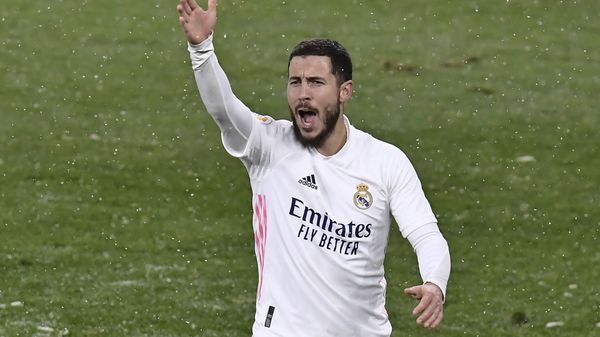 Real Madrid's Eden Hazard protests during a Spanish La Liga soccer match Real Madrid's Eden Hazard protests during a Spanish La Liga soccer match - Sputnik International