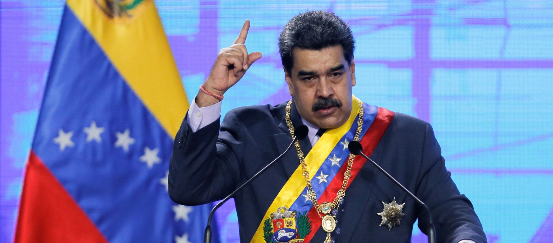 Venezuela's President Nicolas Maduro speaks during a ceremony marking the opening of the new court term in Caracas, Venezuela January 22, 2021. - Sputnik International, 1920