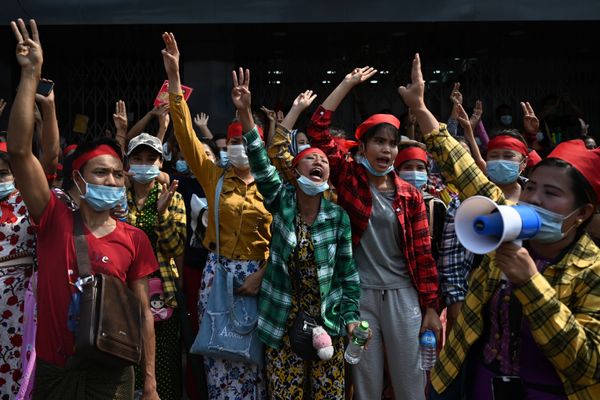 Thousands Rally Against Military Coup in Myanmar Thousands Rally Against Military Coup in Myanmar - Sputnik International