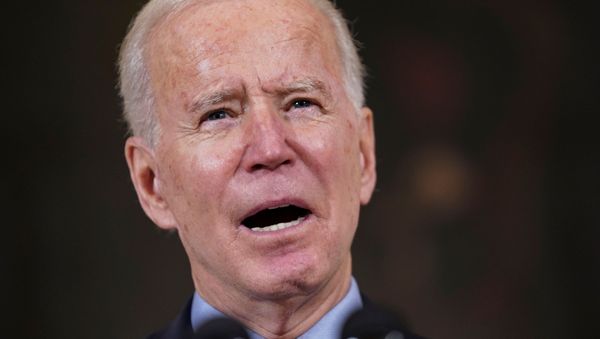 US President Joe Biden delivers remarks on the state of the U.S. economy and the need to pass coronavirus disease (COVID-19) aid legislation during a speech in the State Dining Room at the White House in Washington, DC, 5 February 2021 - Sputnik International