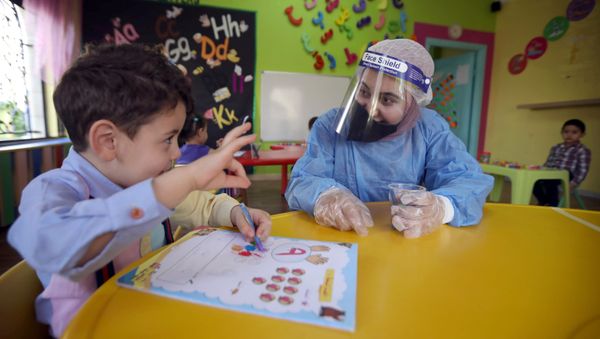 Child at daycare in Jordan Child at daycare in Jordan - Sputnik International