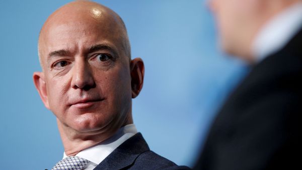 Jeff Bezos, founder and CEO of Amazon, speaks during an address to attendees at Access Intelligence's SATELLITE 2017 conference in Washington, U.S., March 7, 2017 - Sputnik International