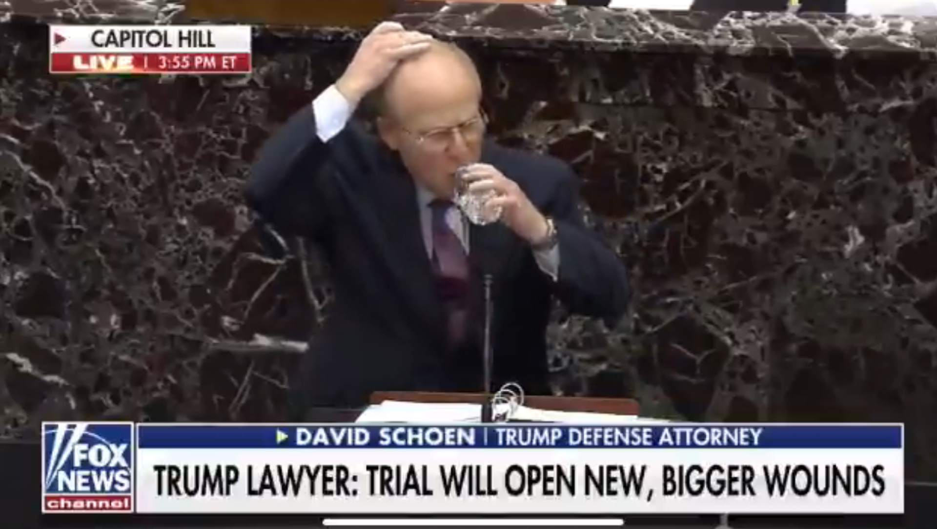 Screenshot from the video of Donald Trump's attorney David Schoen delivering his arguments before Senate during the impeachment trial Screenshot from the video of Donald Trump's attorney David Schoen delivering his arguments before Senate during the impeachment trial - Sputnik International, 1920, 10.02.2021