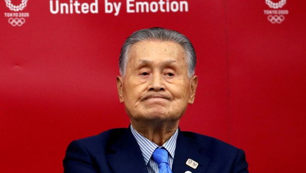  Yoshiro Mori, President of the Tokyo 2020 Olympic Games Organising Committee, attends a news conference after giving a presentation to the International Olympic Committee (IOC) about progress towards the rearranged Summer Games next year, in Tokyo, Japan July 17, 2020 - Sputnik International