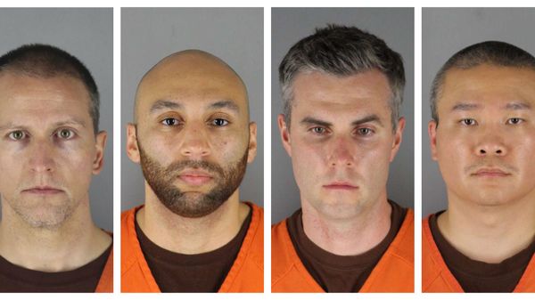 This combination of photos provided by the Hennepin County Sheriff's Office in Minnesota on Wednesday, June 3, 2020, shows Derek Chauvin, from left, J. Alexander Kueng, Thomas Lane and Tou Thao. Chauvin is charged with second-degree murder of George Floyd, a black man who died after being restrained by him and the other Minneapolis police officers on May 25. Kueng, Lane and Thao have been charged with aiding and abetting Chauvin.  - Sputnik International