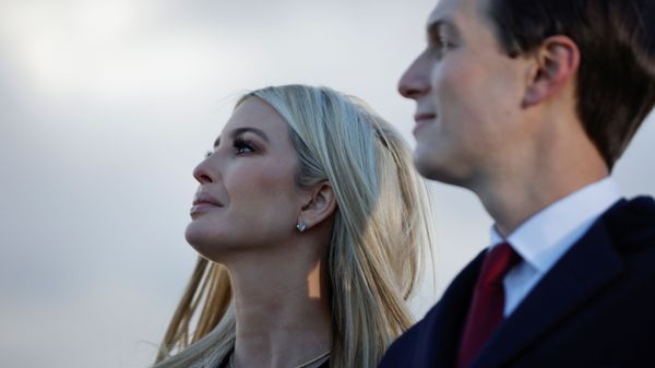 Ivanka Trump and Jared Kushner watch as US President Donald Trump speaks at the Joint Base Andrews, Maryland, US, 20 January 2021. REUTERS/Carlos Barria - Sputnik International