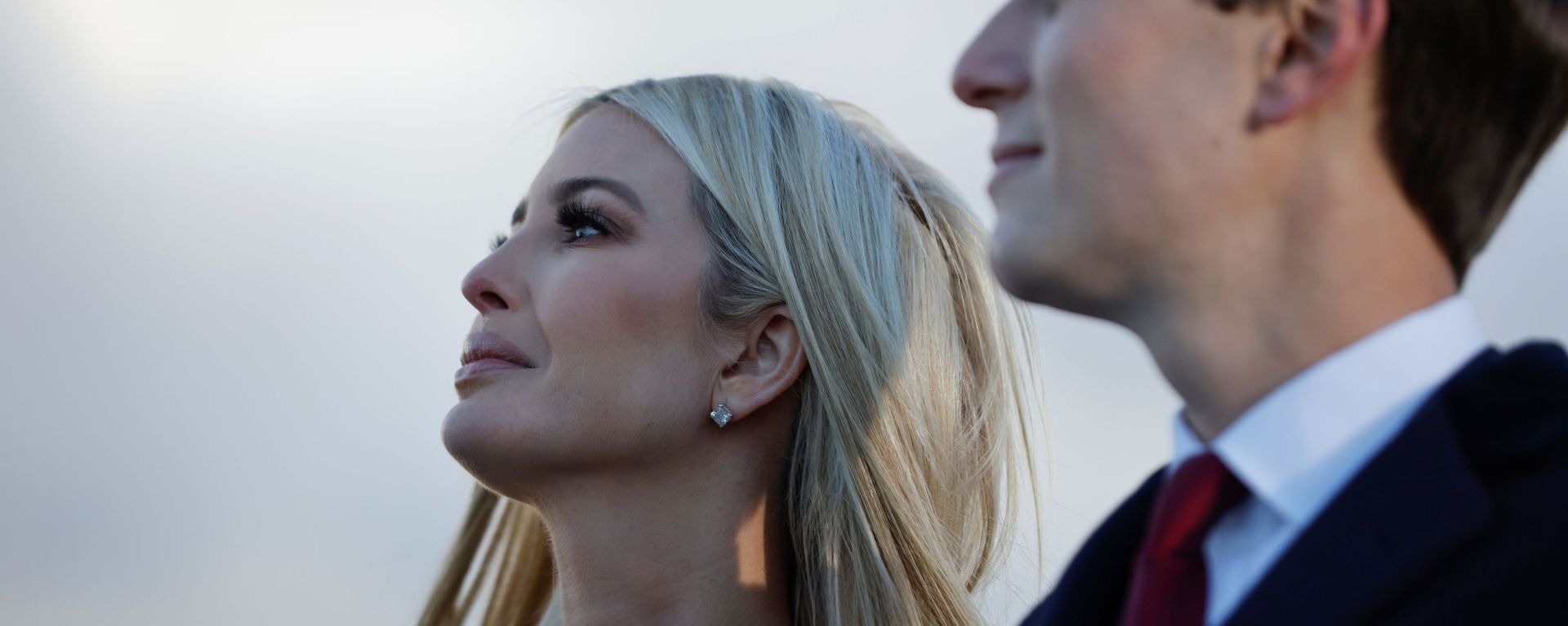 Ivanka Trump and Jared Kushner watch as US President Donald Trump speaks at the Joint Base Andrews, Maryland, US, 20 January 2021. REUTERS/Carlos Barria Ivanka Trump and Jared Kushner watch as US President Donald Trump speaks at the Joint Base Andrews, Maryland, US, 20 January 2021. REUTERS/Carlos Barria - Sputnik International, 1920, 14.02.2021
