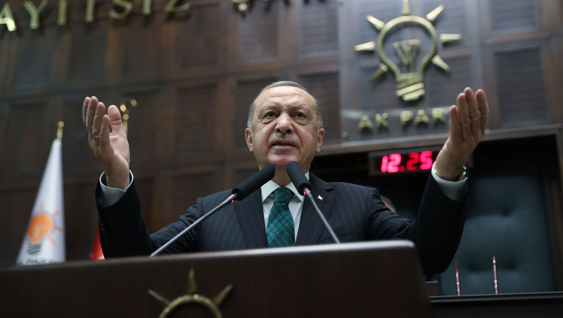 Turkish President Tayyip Erdogan addresses members of parliament from his ruling AK Party (AKP) during a meeting at the Turkish parliament in Ankara, Turkey, February 10, 2021 Turkish President Tayyip Erdogan addresses members of parliament from his ruling AK Party (AKP) during a meeting at the Turkish parliament in Ankara, Turkey, February 10, 2021 - Sputnik International, 1920, 02.03.2021
