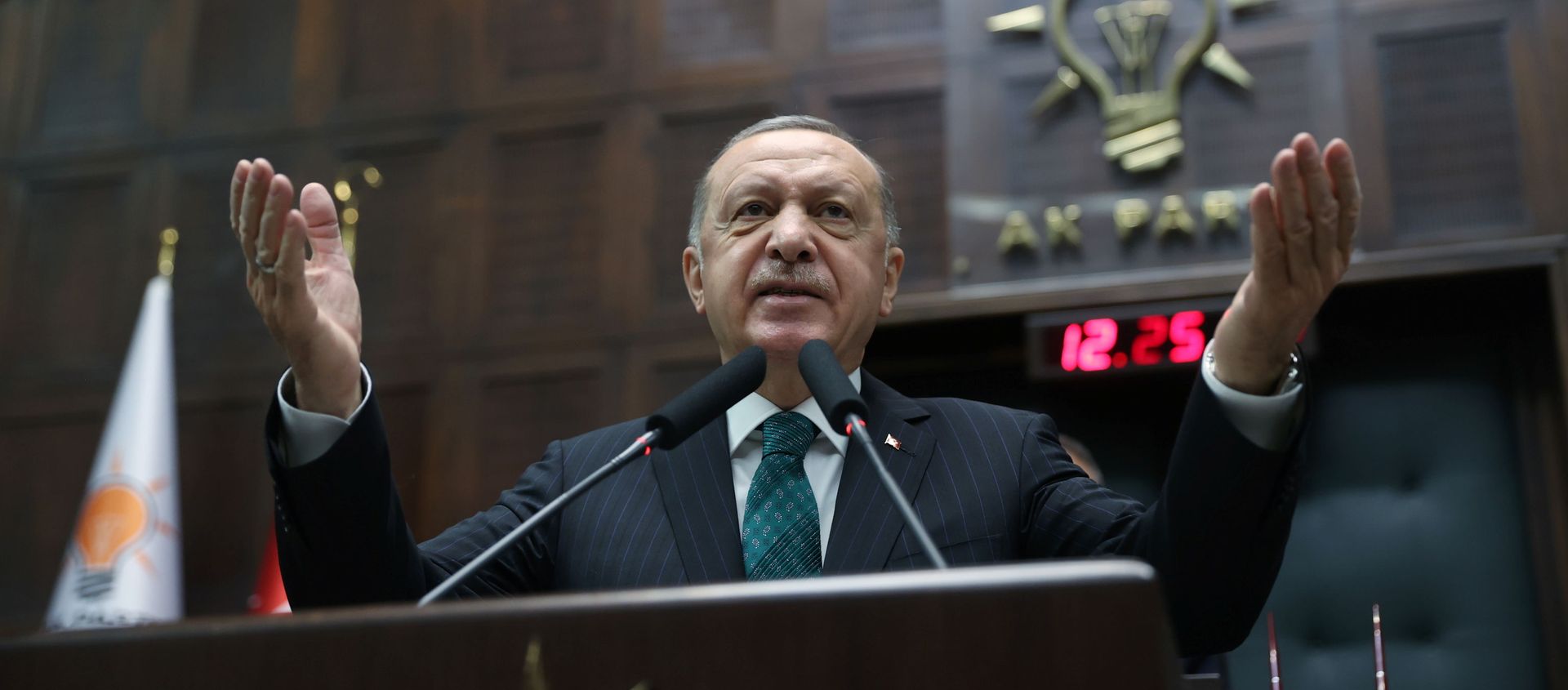 Turkish President Tayyip Erdogan addresses members of parliament from his ruling AK Party (AKP) during a meeting at the Turkish parliament in Ankara, Turkey, February 10, 2021. Turkish President Tayyip Erdogan addresses members of parliament from his ruling AK Party (AKP) during a meeting at the Turkish parliament in Ankara, Turkey, February 10, 2021. - Sputnik International, 1920, 16.02.2021