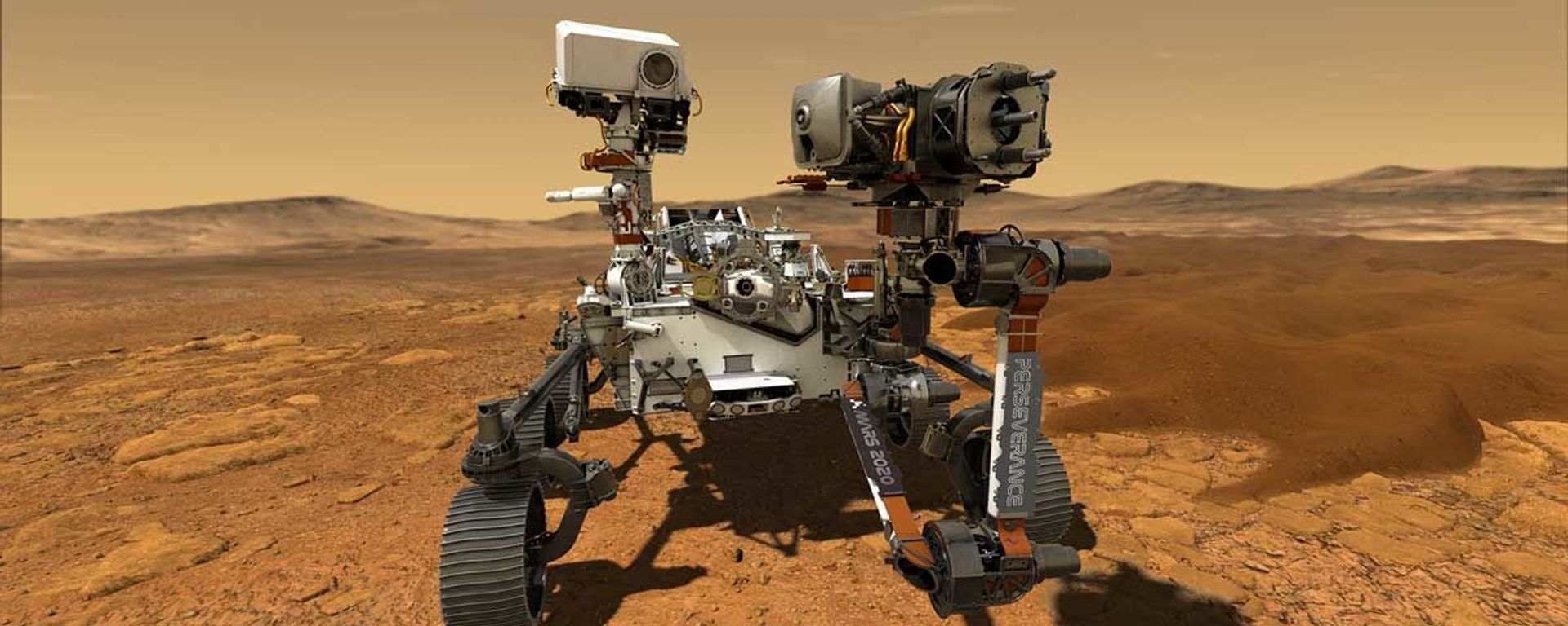 NASA's Perseverance Mars rover, the biggest, heaviest, most advanced vehicle sent to the Red Planet by the National Aeronautics and Space Administration (NASA), is seen on Mars in an undated illustration provided by Jet Propulsion Laboratory in Pasadena, California NASA's Perseverance Mars rover, the biggest, heaviest, most advanced vehicle sent to the Red Planet by the National Aeronautics and Space Administration (NASA), is seen on Mars in an undated illustration provided by Jet Propulsion Laboratory in Pasadena, California - Sputnik International, 1920, 13.09.2021