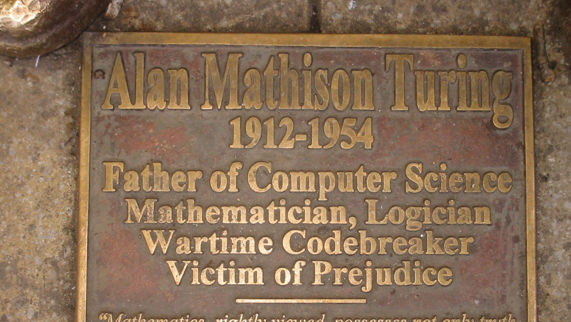 Turing memorial statue plaque in Sackville Park, Manchester Turing memorial statue plaque in Sackville Park, Manchester - Sputnik International, 1920, 19.02.2021