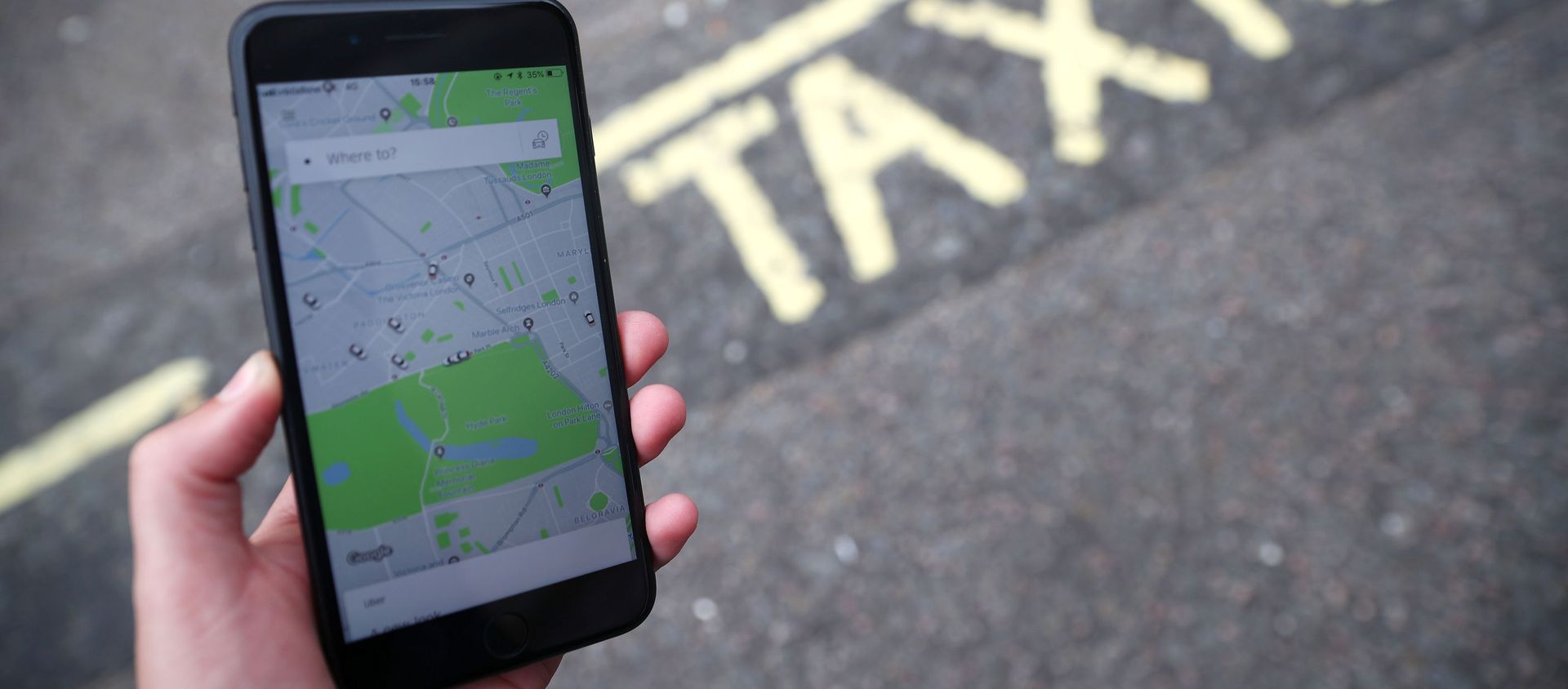 FILE PHOTO: The Uber application is seen on a mobile phone in London - Sputnik International, 1920, 19.02.2021