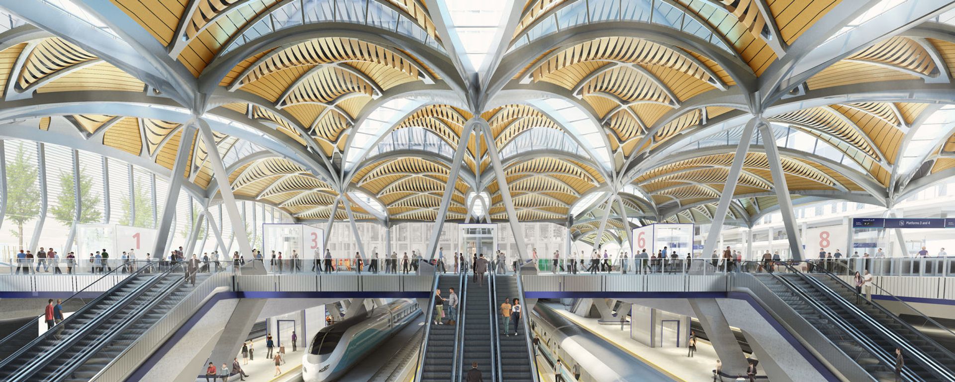 An artist's impression of the new HS2 terminal at London's Euston station An artist's impression of the new HS2 terminal at London's Euston station - Sputnik International, 1920, 22.02.2021