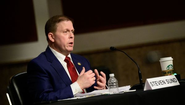 Former U.S. Capitol Police Chief Steven Sund testifies in a Senate Homeland Security and Governmental Affairs and Senate Rules and Administration committees joint hearing on Capitol Hill, Washington, U.S. February 23, 2021, to examine the January 6th attack on the Capitol. - Sputnik International
