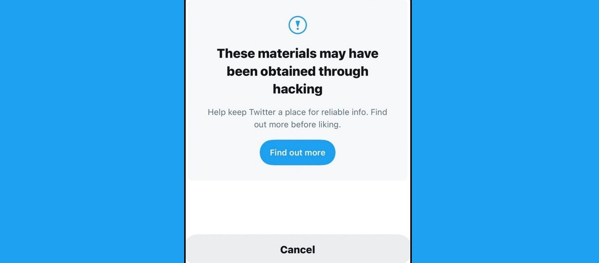 Twitter warning over allegedly hacked material Twitter warning over allegedly hacked material - Sputnik International, 1920, 24.02.2021