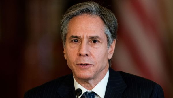 Secretary of State Antony Blinken, speaks in the Benjamin Franklin room at the State Department, during a virtual meeting with Mexican Secretary of Economy Tatiana Clouthier, who is in Mexico City, in Washington, U.S. February 26, 2021. - Sputnik International