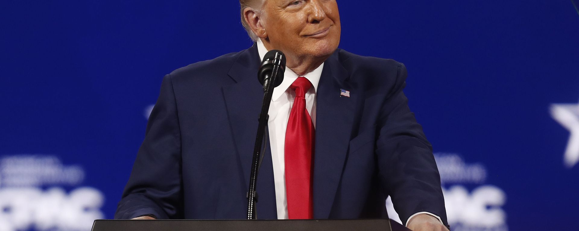 Former U.S. President Donald Trump speaks at the Conservative Political Action Conference in Orlando, Florida, U.S. February 28, 2021. Former U.S. President Donald Trump speaks at the Conservative Political Action Conference in Orlando, Florida, U.S. February 28, 2021. - Sputnik International, 1920, 28.02.2021