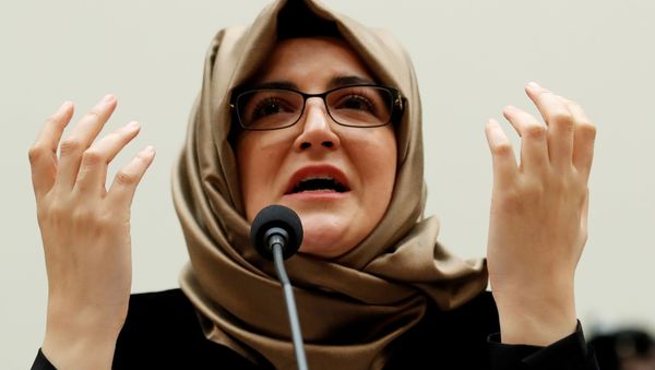 Hatice Cengiz, fiancee of murdered journalist Jamal Khashoggi, testifies before a House Foreign Affairs Subcommittee hearing on The Dangers of Reporting on Human Rights on Capitol Hill in Washington U.S., May 16, 2019 Hatice Cengiz, fiancee of murdered journalist Jamal Khashoggi, testifies before a House Foreign Affairs Subcommittee hearing on The Dangers of Reporting on Human Rights on Capitol Hill in Washington U.S., May 16, 2019 - Sputnik International
