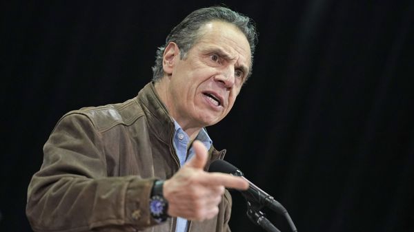 In this Wednesday, Feb. 24, 2021, file photo, New York Gov. Andrew Cuomo speaks during a press conference before the opening of a mass COVID-19 vaccination site in the Queens borough of New York. - Sputnik International
