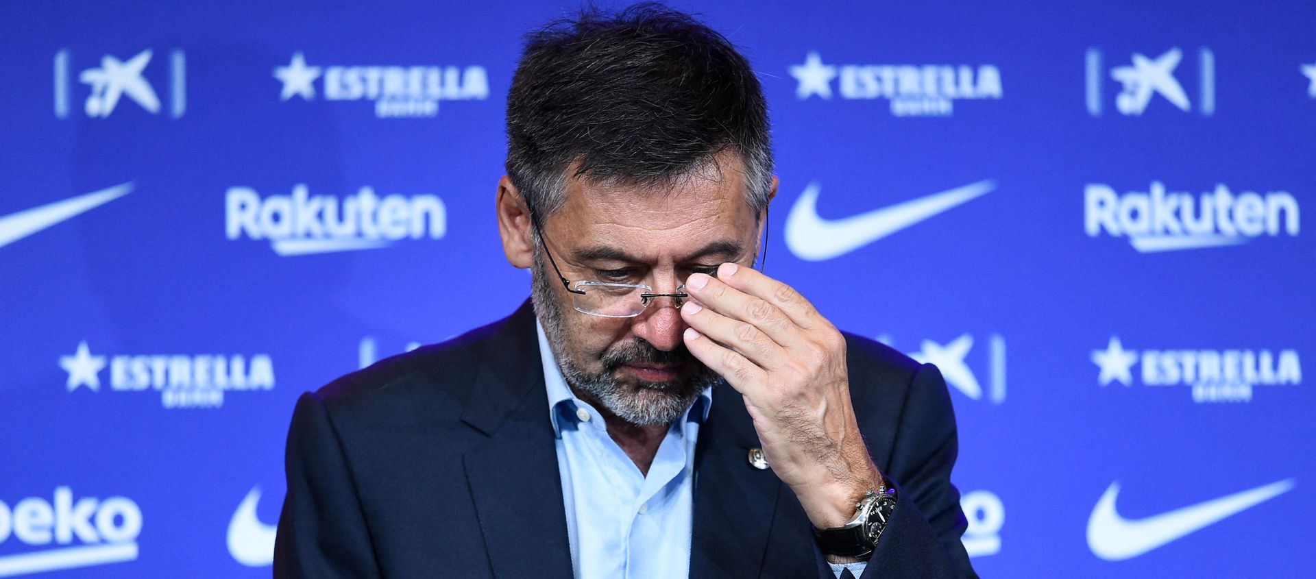 In this file photo taken on August 19, 2020 Barcelona's president Josep Maria Bartomeu attends the official presentation of new Dutch coach Ronald Koeman at the Camp Nou stadium in Barcelona on August 19, 2020. - Sputnik International, 1920, 02.03.2021