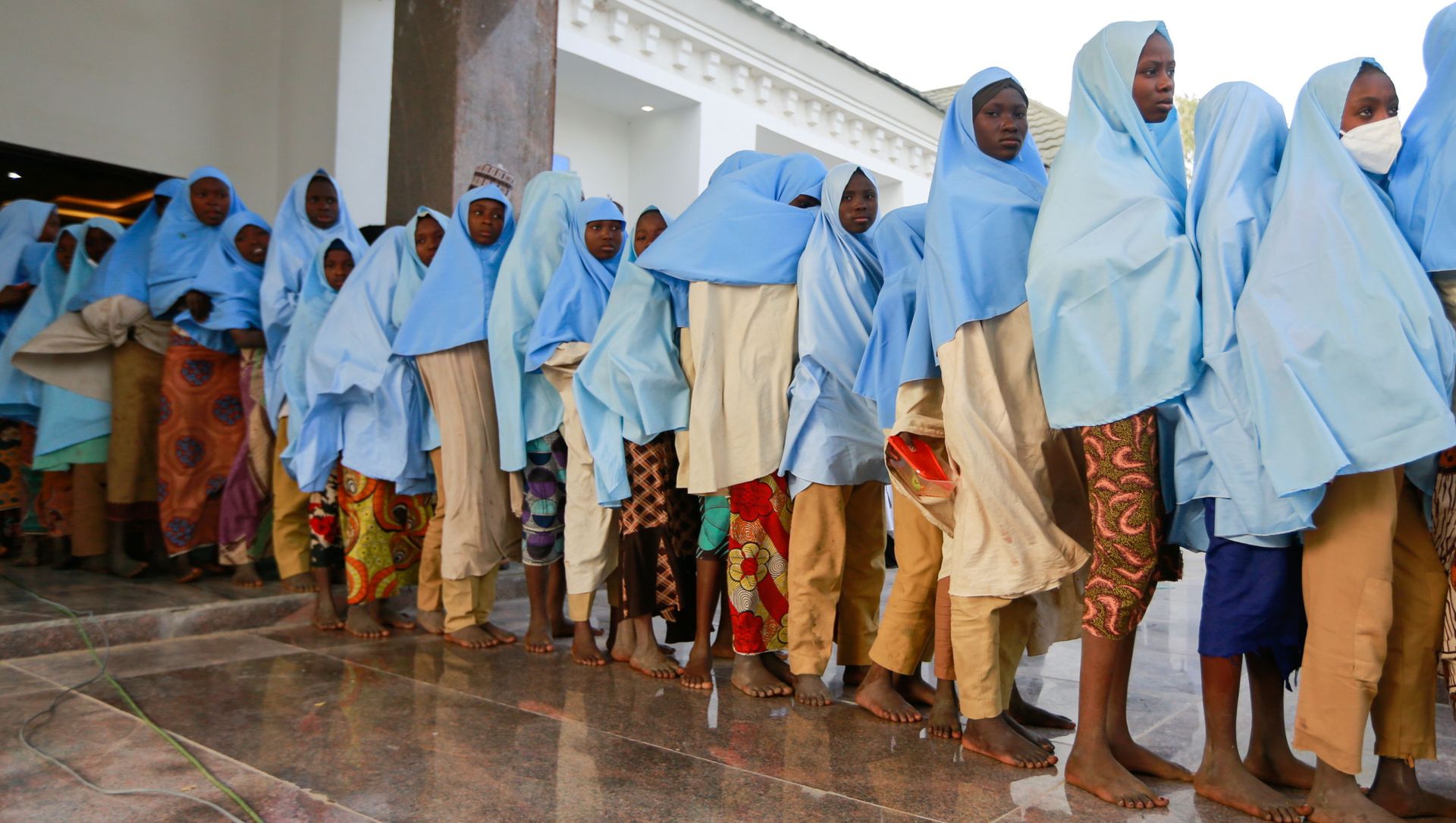 Girls who were kidnapped from a boarding school in the northwest Nigerian state of Zamfara, walk in line after their release in Zamfara, Nigeria March 2, 2021 Girls who were kidnapped from a boarding school in the northwest Nigerian state of Zamfara, walk in line after their release in Zamfara, Nigeria March 2, 2021 - Sputnik International, 1920, 02.03.2021