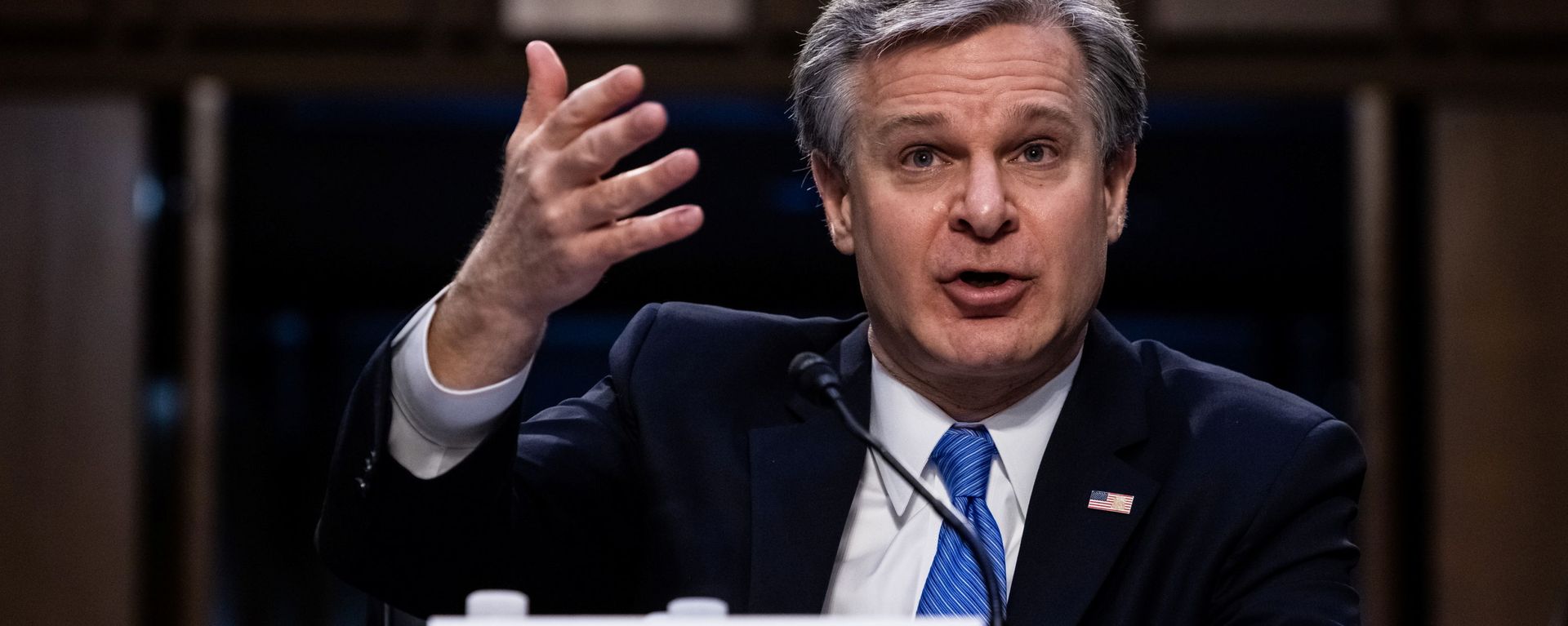 Federal Bureau of Investigation Director Christopher Wray testifies before a Senate Judiciary Committee on the January 6th Insurrection, domestic terrorism and other threats, on Capitol Hill, Washington, U.S., March 2, 2021. Federal Bureau of Investigation Director Christopher Wray testifies before a Senate Judiciary Committee on the January 6th Insurrection, domestic terrorism and other threats, on Capitol Hill, Washington, U.S., March 2, 2021. - Sputnik International, 1920, 02.03.2021