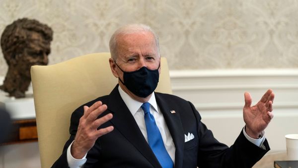 U.S. President Joe Biden speaks during a bipartisan meeting on cancer legislation in the Oval Office at the White House in Washington, U.S., March 3, 2021 - Sputnik International