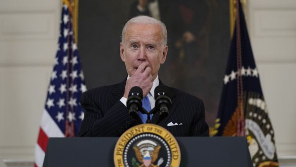 President Joe Biden speaks about efforts to combat COVID-19, in the State Dining Room of the White House, Tuesday, March 2, 2021, in Washington - Sputnik International