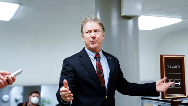 U.S. Senator Rand Paul (R-KY) gestures during the fifth day of the impeachment trial of former U.S. President Donald Trump, on charges of inciting the deadly attack on the U.S. Capitol, in Washington, U.S., February 13, 2021. - Sputnik International
