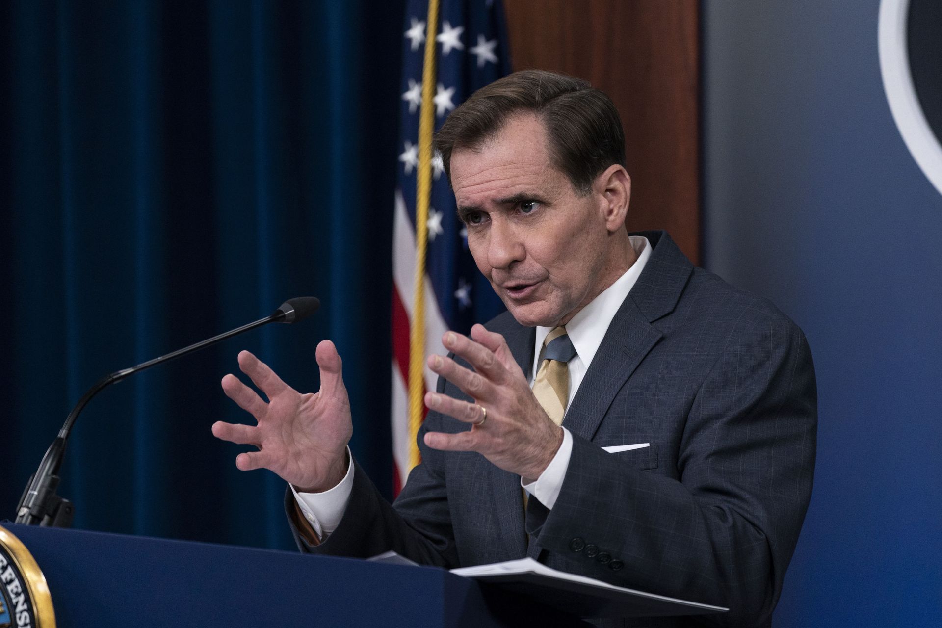 Pentagon spokesman John Kirby speaks during a media briefing at the Pentagon. File. - Sputnik International, 1920, 06.05.2022