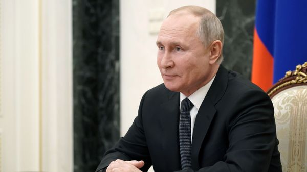 February 26, 2021. Russian President Vladimir Putin is holding an operational meeting with permanent members of the Russian Security Council via videoconference. - Sputnik International