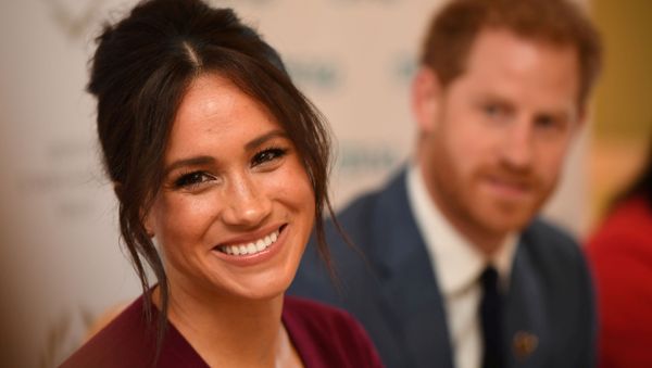 Britain's Meghan, the Duchess of Sussex, and Prince Harry, Duke of Sussex, attend a roundtable discussion on gender equality with The Queen's Commonwealth Trust (QCT) and One Young World at Windsor Castle, Windsor, Britain October 25, 2019 - Sputnik International