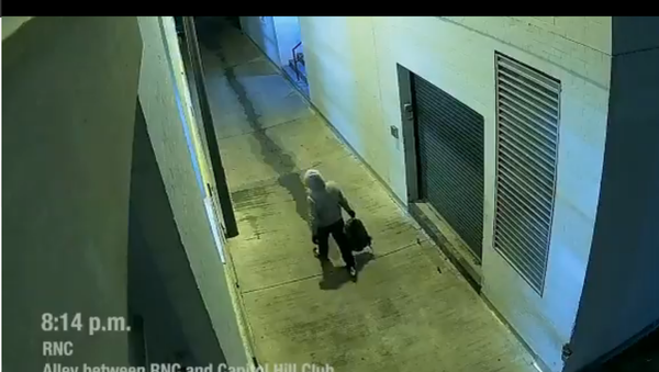 A screenshot from a video released by the FBI of the suspect who planted pipe bombs at the DNC and RNC headquarters in January - Sputnik International
