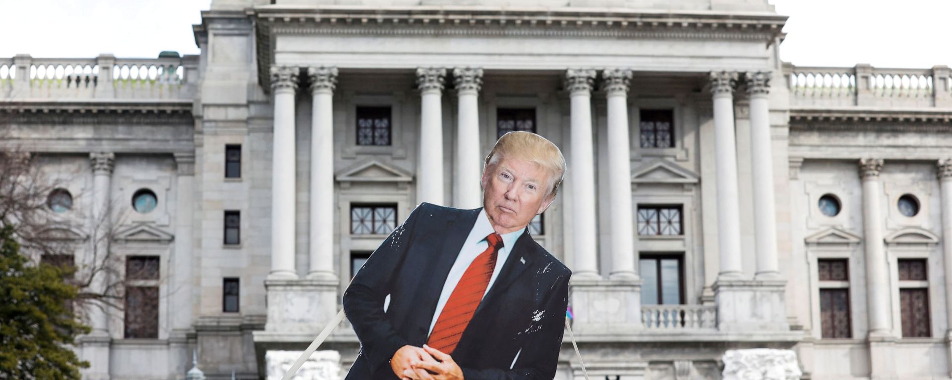 A cardboard cutout depicting U.S. President Donald Trump is seen in front of Pennsylvania State Capitol, as supporters of him are expected to protest against the election of President-elect Joe Biden, outside the Pennsylvania State Capitol in Harrisburg, Pennsylvania, U.S. January 17, 2021 A cardboard cutout depicting U.S. President Donald Trump is seen in front of Pennsylvania State Capitol, as supporters of him are expected to protest against the election of President-elect Joe Biden, outside the Pennsylvania State Capitol in Harrisburg, Pennsylvania, U.S. January 17, 2021 - Sputnik International, 1920, 02.11.2021