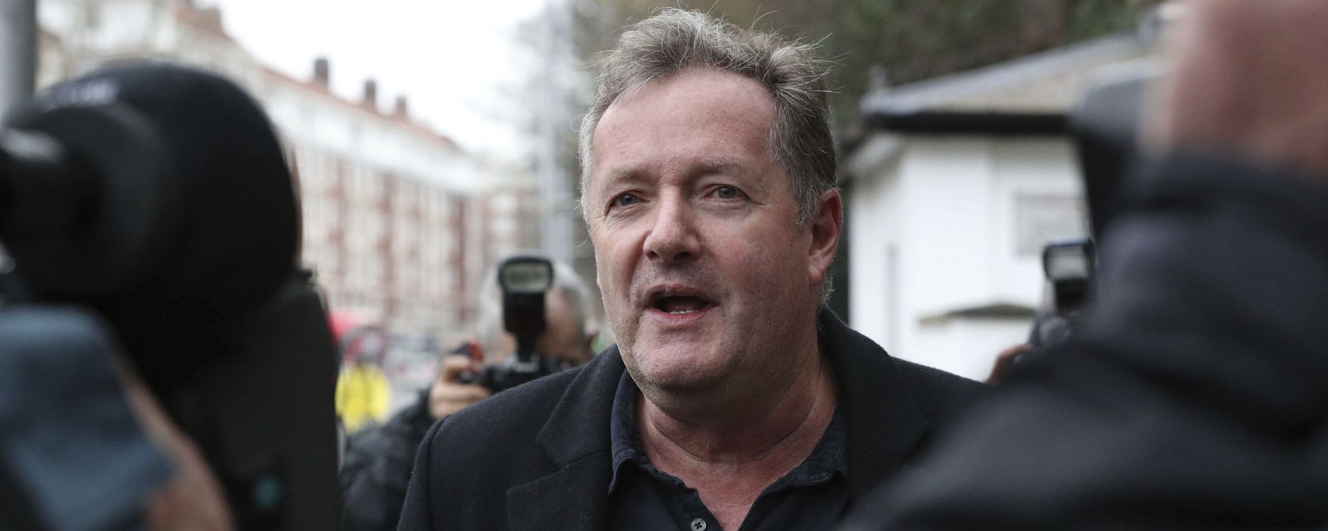British television host Piers Morgan speaks to reporters outside his home in Kensington, central London, Wednesday 10 March 2021. British television host Piers Morgan speaks to reporters outside his home in Kensington, central London, Wednesday 10 March 2021. - Sputnik International, 1920, 08.04.2021