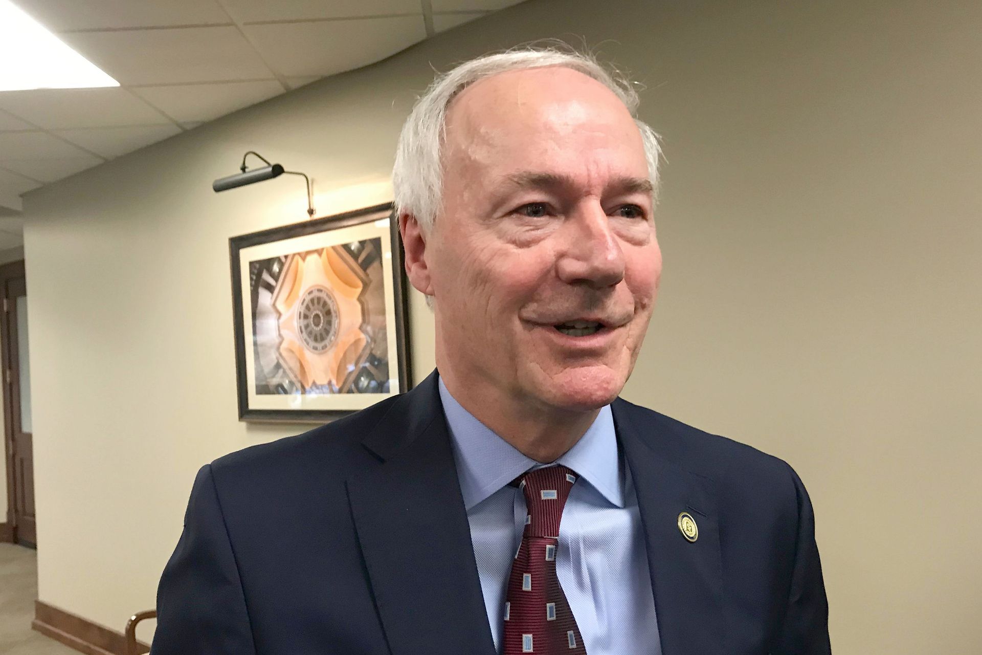 FILE - In this Jan. 13, 2020, file photo, Arkansas Gov. Asa Hutchinson speaks to reporters in Little Rock, Ark. Hutchinson on Tuesday, March 9, 2021, signed into law legislation banning nearly all abortions in the state, a sweeping measure that supporters hope will force the U.S. Supreme Court to revisit its landmark Roe v. Wade decision but opponents vow to block before it takes effect later this year. FILE - In this Jan. 13, 2020, file photo, Arkansas Gov. Asa Hutchinson speaks to reporters in Little Rock, Ark. Hutchinson on Tuesday, March 9, 2021, signed into law legislation banning nearly all abortions in the state, a sweeping measure that supporters hope will force the U.S. Supreme Court to revisit its landmark Roe v. Wade decision but opponents vow to block before it takes effect later this year. - Sputnik International, 1920, 23.08.2023