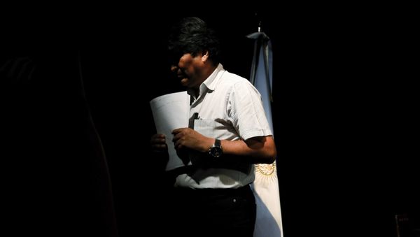 Bolivia's former President Evo Morales leaves after giving a news conference in Buenos Aires, Argentina, Thursday, Dec. 19, 2019. Morales resigned on Nov. 10 after a wave of protests alleging fraud in elections that would have given him a fourth term in office. Now living in Argentina, Morales says his removal was a coup d' etat following the loss of support by police and military.  - Sputnik International