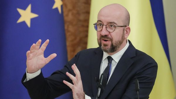 European Council President Charles Michel talks during a joint media conference with Ukrainian President Volodymyr Zelenskiy in Kyiv, Ukraine, Wednesday, March 3, 2021 - Sputnik International