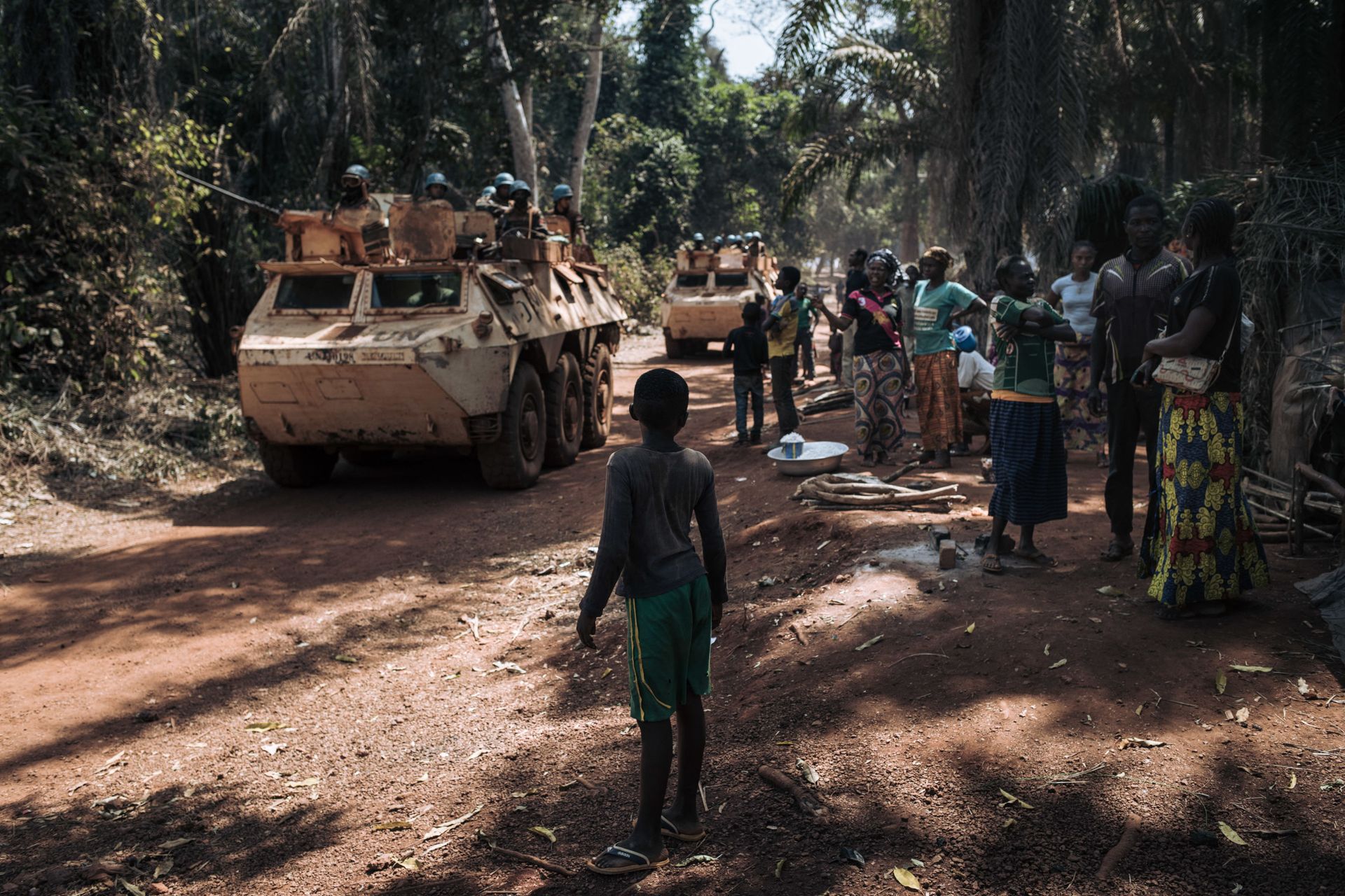 In this file photo taken on February 03, 2021 Families displaced from the conflict watch as a convoy of Moroccan peacekeepers from the United Nations Integrated Multidimensional Stabilization Mission in the Central African Republic (MINUSCA) passes by on the outskirts of Bangassou. In this file photo taken on February 03, 2021 Families displaced from the conflict watch as a convoy of Moroccan peacekeepers from the United Nations Integrated Multidimensional Stabilization Mission in the Central African Republic (MINUSCA) passes by on the outskirts of Bangassou. - Sputnik International, 1920, 11.10.2022