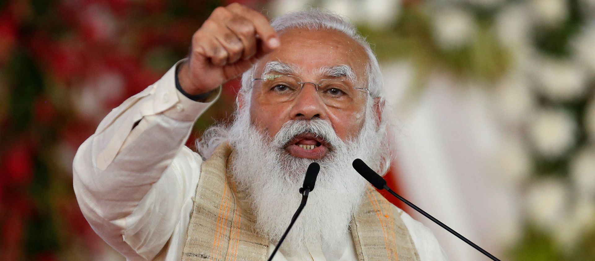 India's Prime Minister Narendra Modi addresses a gathering before flagging off the Dandi March, or Salt March, to celebrate the 75th anniversary of India's Independence, in Ahmedabad, India, March 12, 2021 - Sputnik International, 1920, 02.04.2021