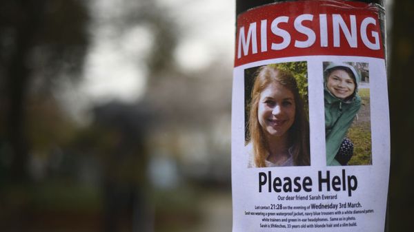 A missing sign outside Poynders Court on the A205 in Clapham, London Wednesday March 10, 2021 during the continuing search for Sarah Everard who has been missing for a week - Sputnik International