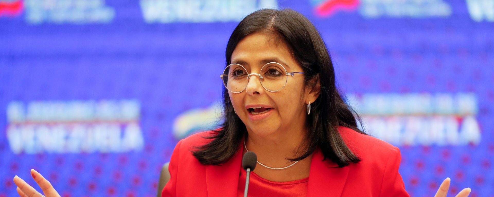 Venezuela's Vice President Delcy Rodriguez speaks during a news conference in Caracas, Venezuela January 11, 2021.  - Sputnik International, 1920, 08.10.2021