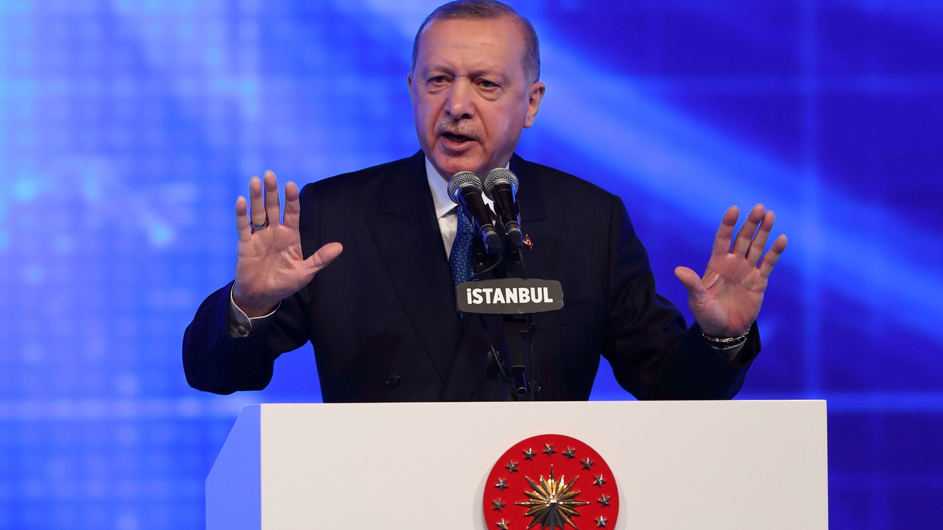 Turkish President Tayyip Erdogan speaks during a meeting to announce an economic reform package, in Istanbul, Turkey, 12 March 2021. Turkish President Tayyip Erdogan speaks during a meeting to announce an economic reform package, in Istanbul, Turkey, 12 March 2021. - Sputnik International, 1920, 19.03.2021