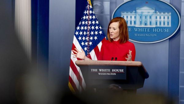 White House press secretary Jen Psaki speaks during a press briefing at the White House, Thursday, March 18, 2021, in Washington. - Sputnik International