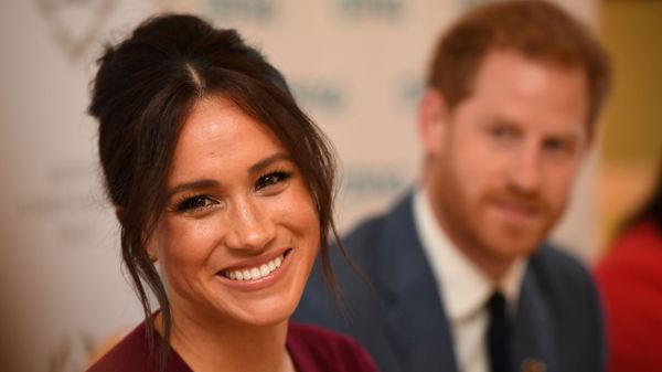Britain's Meghan, the Duchess of Sussex, and Prince Harry, Duke of Sussex, attend a roundtable discussion on gender equality with The Queen's Commonwealth Trust (QCT) and One Young World at Windsor Castle, Windsor, Britain October 25, 2019. - Sputnik International
