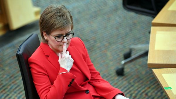 Scotland's First Minister Nicola Sturgeon attends First Minister's Questions at the Scottish Parliament in Edinburgh, Scotland, Britain March 18, 2021.  - Sputnik International